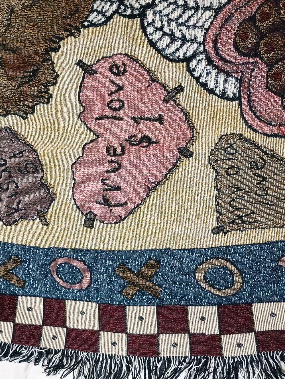 Boyds Bears Pink Blue Cream Teddy Bear Love Throw Blanket